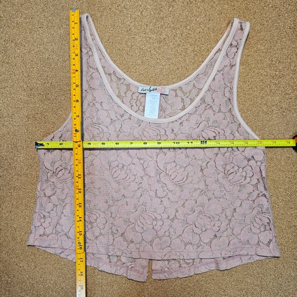 Vintage Love Squared Pink Lace Top S Y2K Coquette Balletcore Fairy Button Back - Picture 5 of 8